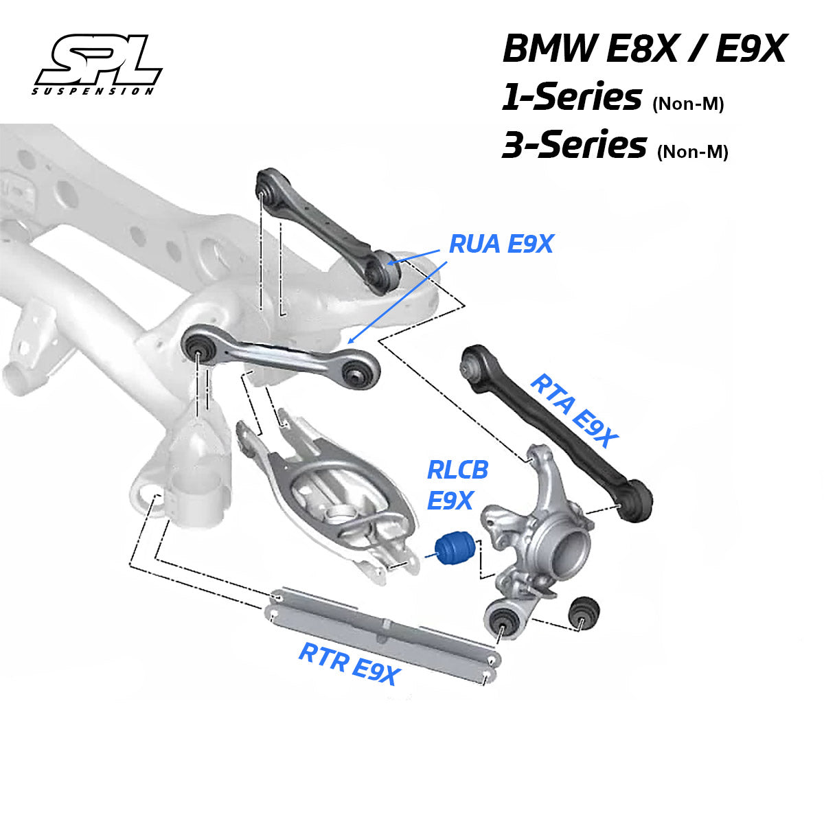 Rear Lower Control Arm Knuckle Bushing for BMW E9X/E8X/F2X/F3X/F8X/G8X