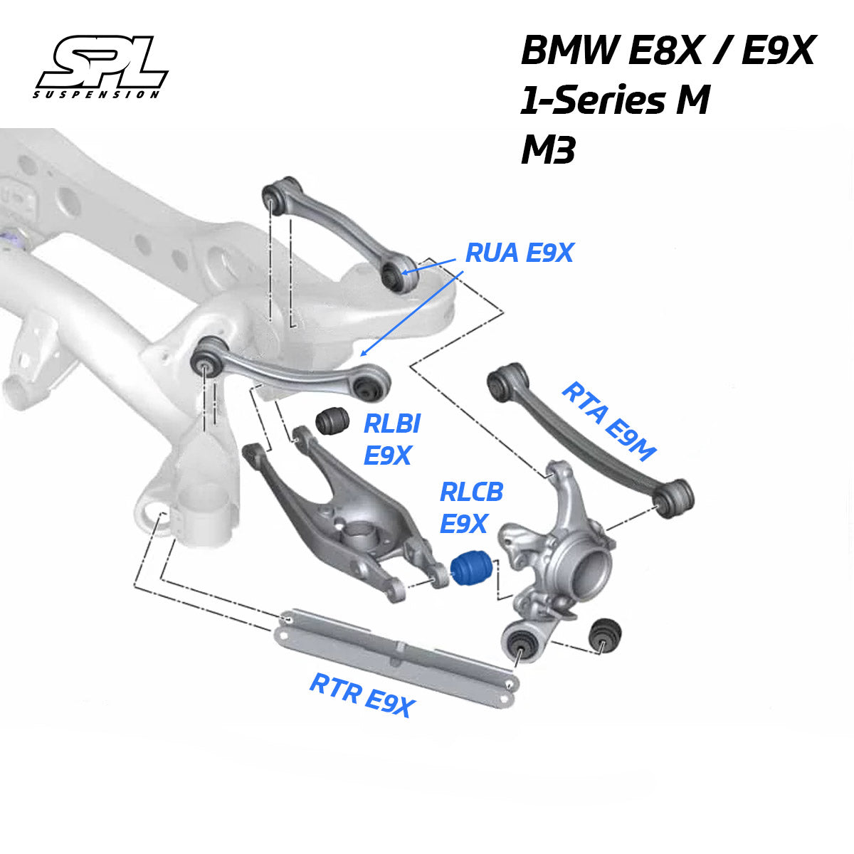 Rear Lower Control Arm Knuckle Bushing for BMW E9X/E8X/F2X/F3X/F8X/G8X
